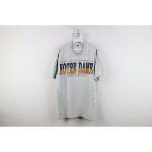 Vintage 90s Mens Large Spell Out Notre Dame University Short Sleeve T-Shirt USA
